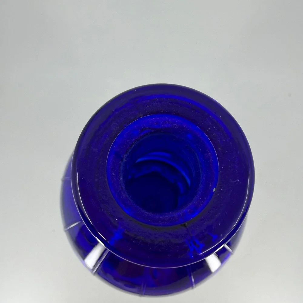 Vintage ROSSINI EMPOLI Glass‎ Genie Bottle Cobalt Blue Decanter No Stopper